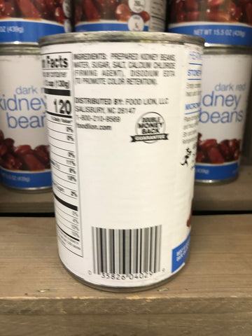 6 CANS Food Lion Dark Red Kidney Beans 15.5 oz Can salad soup