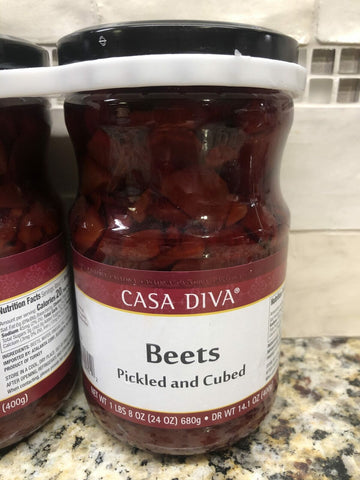 2 BIG JARS Casa Diva Pickled and Cubed Beets 24 oz Vegetable Salad