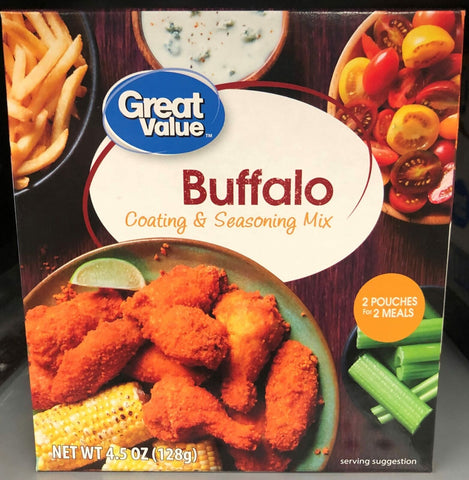 Great Value Buffalo Coating & Seasoning Mix 2 Pouches Chicken Wings