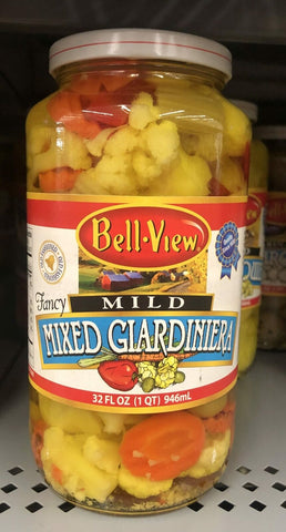 Bell-View Fancy Mild Mixed Giardiniera 32 FL OZ pickled CAULIFLOWER PEPPERS