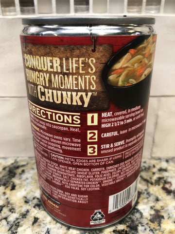 12 Campbell's CHUNKY Classic Chicken Noodle Soup 18.6 oz Cans FREE SHIP