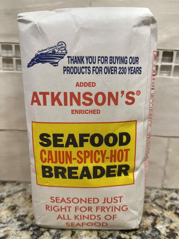 2 BAGS Atkinsons Enriched Cajun Spicy Hot Seafood Breader 2 lb Bag Flour