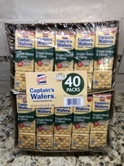 40 Packs Lance Cream Cheese & Chives on Captain’s Wafer Crackers NABS