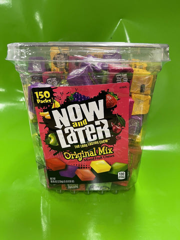 Now & Later Fruit Chews Candy Tub 89 oz cherry apple grape Wrapped Bucket