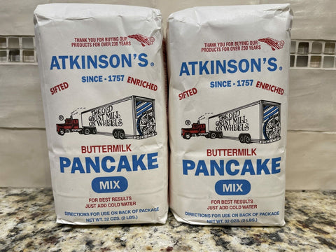 2 BAGS Atkinsons Buttermilk Pancake Mix 2 lb Bag Waffle Flour Syrup