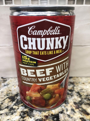 12 Campbell's CHUNKY Beef with Country Vegetables Soup 18.8 oz Cans FREE SHIP