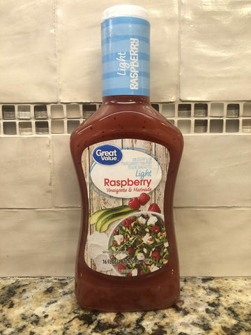 4 BOTTLES Great Value Light Raspberry Vinaigrette & Marinade Salad Dressing 1...