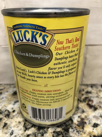 4 CANS Luck's Chicken and Dumplings 15 oz Can Pastry Biscuit heat & eat