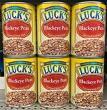 6 CANS Luck's Blackeyed Peas Seasoned With Pork 15 oz Can Vegetable Bean