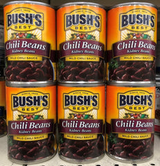 6 CANS Bush's Chili Beans, Kidney Beans in Mild Chili Sauce 16 oz Can Bushs