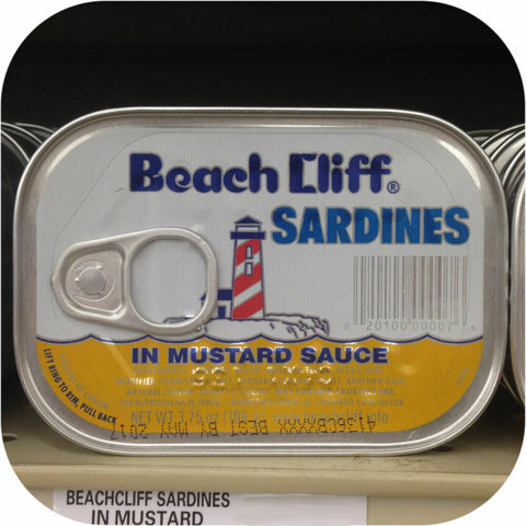 12 CANS Beach Cliff Sardines in Yellow Mustard Sauce Herring Snack Kipper Fresh