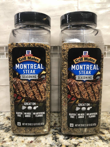 2 JARS McCormick Grill Mates Montreal Steak Seasoning 29 oz Ribeye Tbone Beef