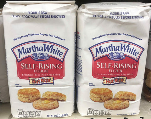 2 BAGS Martha White Hot Rize Enriched Self Rising Flour 2 lb Bag Pre-sifted