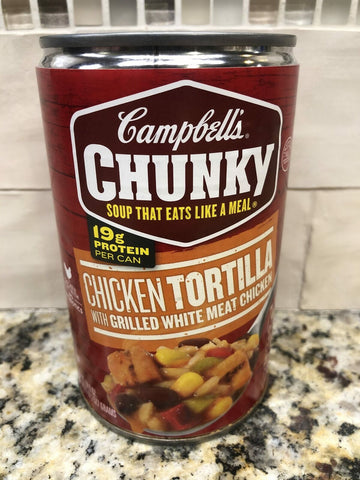 12 Campbell's CHUNKY Chicken Tortilla White Meat Soup 18.6 oz Cans FREE SHIP