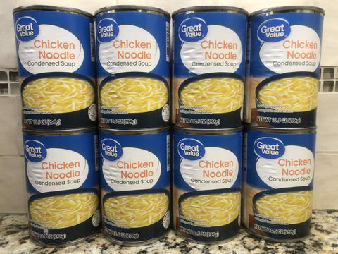 8 CANS Great Value Condensed Chicken Noodle Soup 10.5 oz Can