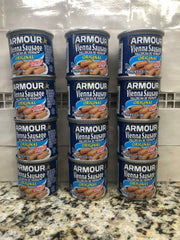 12 Cans Armour Original Vienna Sausage Meat 4.6 oz Wiener Franks FREE SHIP