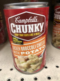 4 Campbell's CHUNKY Chicken Broccoli Cheese with Potato Soup 18.8 oz Can