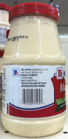 McCormick Mayonesa Mayonnaise with Lime Juice 28 oz Jar Mayo sauce