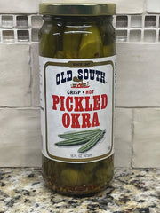 Old South Crisp Hot Pickled Okra 16 oz Jar Pickle Sauce Relish Salad