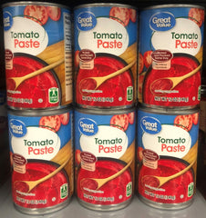 6 CANS Great Value Tomato Paste 12 oz Can pasta chili soup pizza salsa