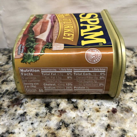 Spam Oven Roasted Turkey 12 oz Can Treet Lunch Meat Hormel spicy sandwich