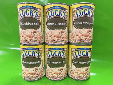 6 CANS Luck's Chicken and Dumplings 15 oz Can Pastry Biscuit heat & eat