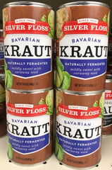 4 CANS Silver Floss Bavarian Style Kraut 14.4 oz Can Sauerkraut Pickled Cabbage