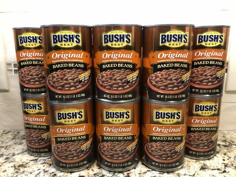 16 CANS Bush's Original Baked Beans 16.5 oz bacon brown sugar FREE SHIP