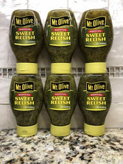 6 Bottles Mount Olive SQUEEZE Sweet Pickle Relish 10 oz Salad Tuna Mt Salad