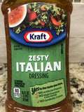 3 BOTTLES Kraft Zesty Italian Salad Dressing 16 oz Tangy Pasta FREE SHIP