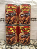 4 CANS Hormel Beef in Chili Sauce Tamales 15 Oz Can Corn Meal Peppers