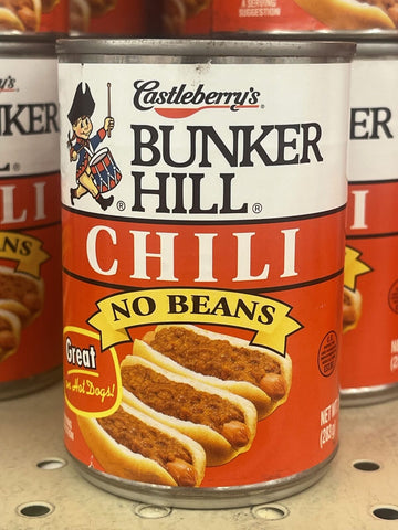 Castleberry's Bunker Hill Chili Sauce No Beans 10 oz Hot Dog Hamburger