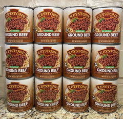 12 CANS Keystone All Natural Ground Beef 28 Oz Hamburger Tacos Spaghetti