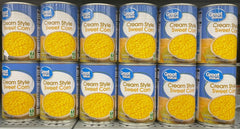 12 CANS Great Value Cream Style Sweet Corn 14.25 oz Can Vegetable Dozen