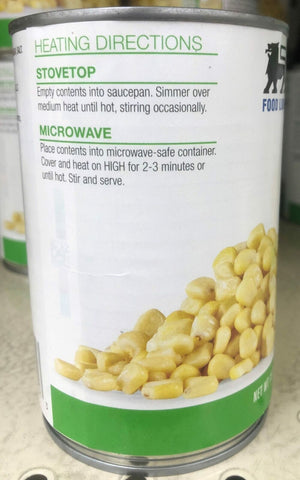 6 CANS of Food Lion White Corn 15.25 oz Can Whole Kernel Vegetable