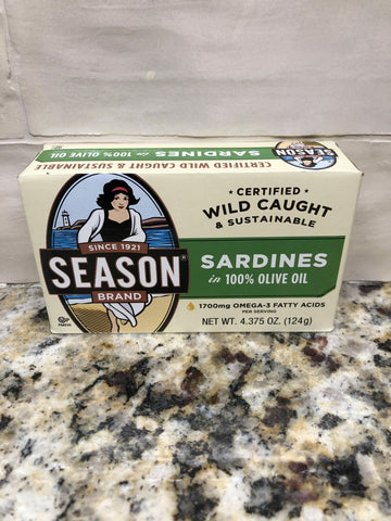 30 CANS Season Wild Caught Sustainable Fish Sardines Can Snack FREE SHIP