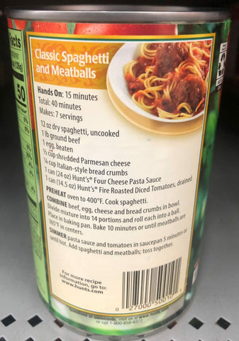 3 CANS Hunt's Four Cheese Spaghetti Pasta Sauce 100% Natural Tomato 24 Oz