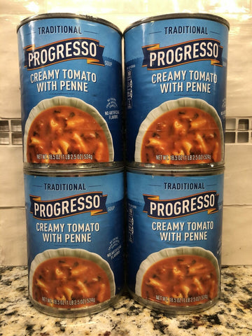 4 CANS Progresso Traditional Creamy Tomato With Penne Soup 18.5 oz Can