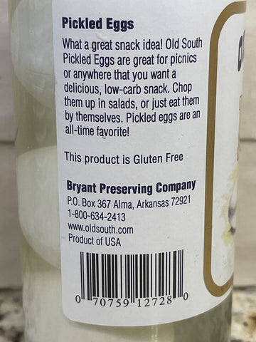 Old South Pickled Eggs 16 oz Jar Snack Low Carb Food Protein