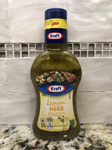 3 BOTTLES Kraft Lemon Herb Vinaigrette Salad Dressing 14 oz Tangy FREE SHIP