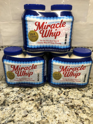 6 Quart Jars Miracle Whip Original Dressing 30 oz Mayonnaise Mayo FREE SHIP