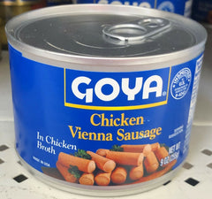 GOYA Chicken Vienna Sausages 9 oz Can Salchichas de Pollo Estilo Viennas