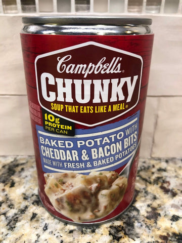 12 Campbell's CHUNKY Baked Potato with Cheddar & Bacon Bits Soup 18.8 oz Cans...