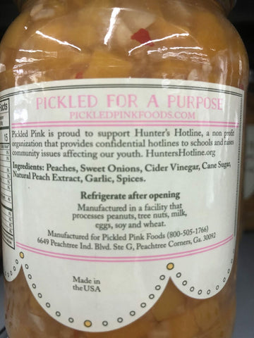 Natural Pickled Pink Vidalia Onion & Peach Relish 16 oz Diced Pickle