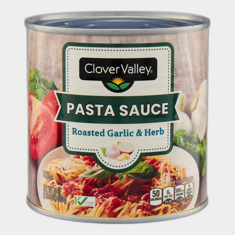 3 Jars Clover Valley Flavored Pasta Sauce, Roasted Garlic Herb, 24 oz
