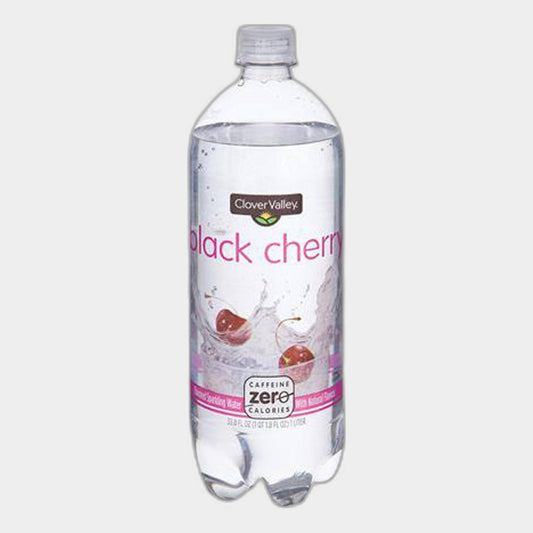 Clover Valley Black Cherry Sparkling Water, 1 liter