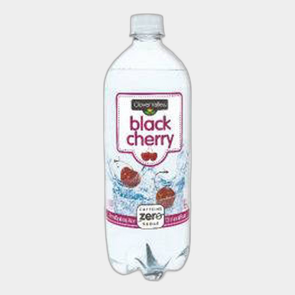 Clover Valley Black Cherry Sparkling Water, 1 liter