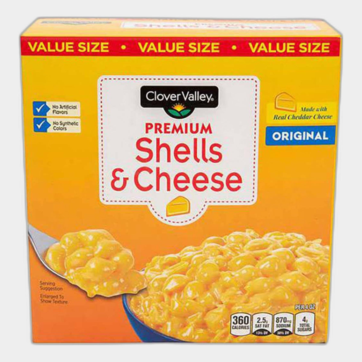 4 Boxes Clover Valley Shells & Cheese Family Size, 24 oz