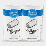 2 Containers Laura Lynn Iodized Salt, 26 oz