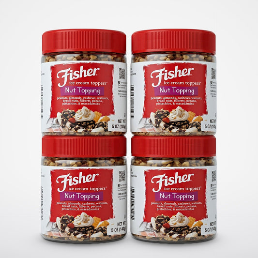 4 Jars of Fisher Nut Topping Ice Cream Toppers, 5 oz